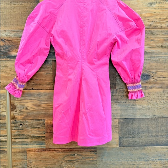10 Crosby Derek Lam Katrina Bright Pink Smocked Mini Dress Cover-Up NWOT - Picture 3 of 8